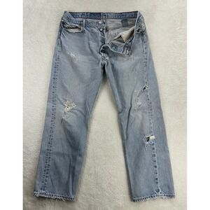 Vintage Levis 501‎ XX Actual 36x29 Denim Button Fly Y2K Distressed Tag 40x33
